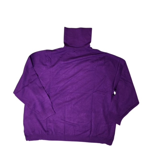 Whisper Knit By Louis Dell'Olio Purple 3/4 Sleeve Turtleneck Sweater NWT - Picture 2 of 6